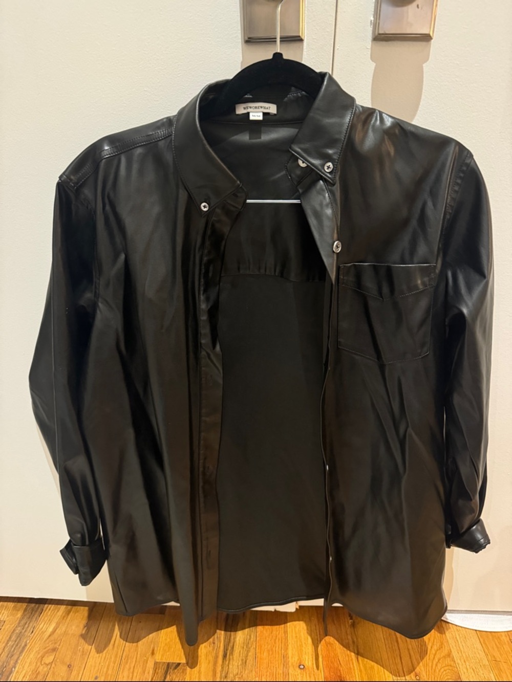 WeWoreWhat faux leather shacket